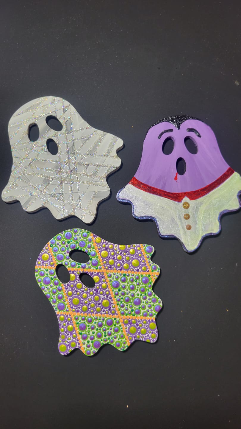 Customer photo review of Unfinished Sheet Ghost Shape | Halloween Craft Cutout | up to 46" DIY