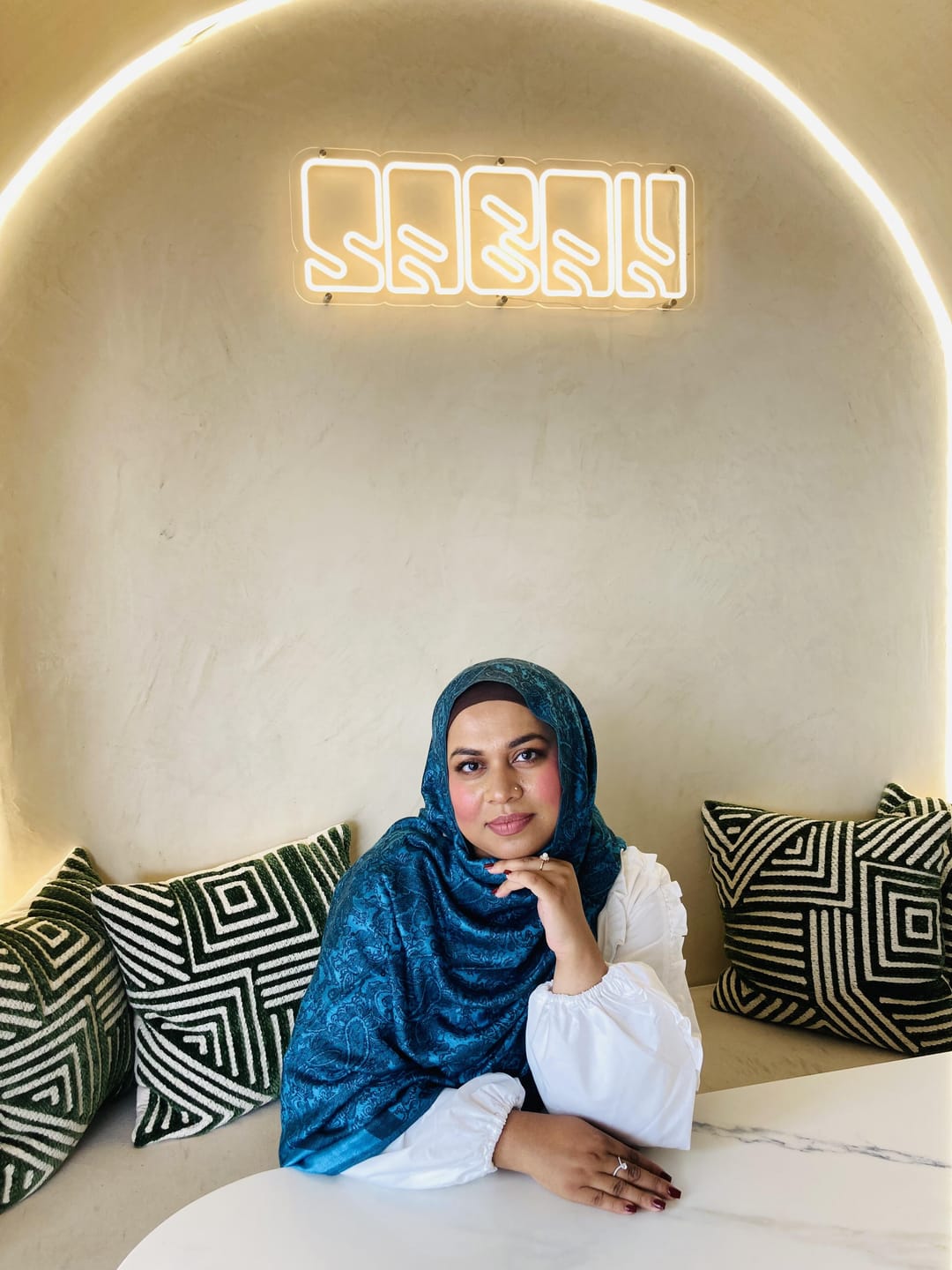 Customer photo review of Pashmina Hijab - Blue