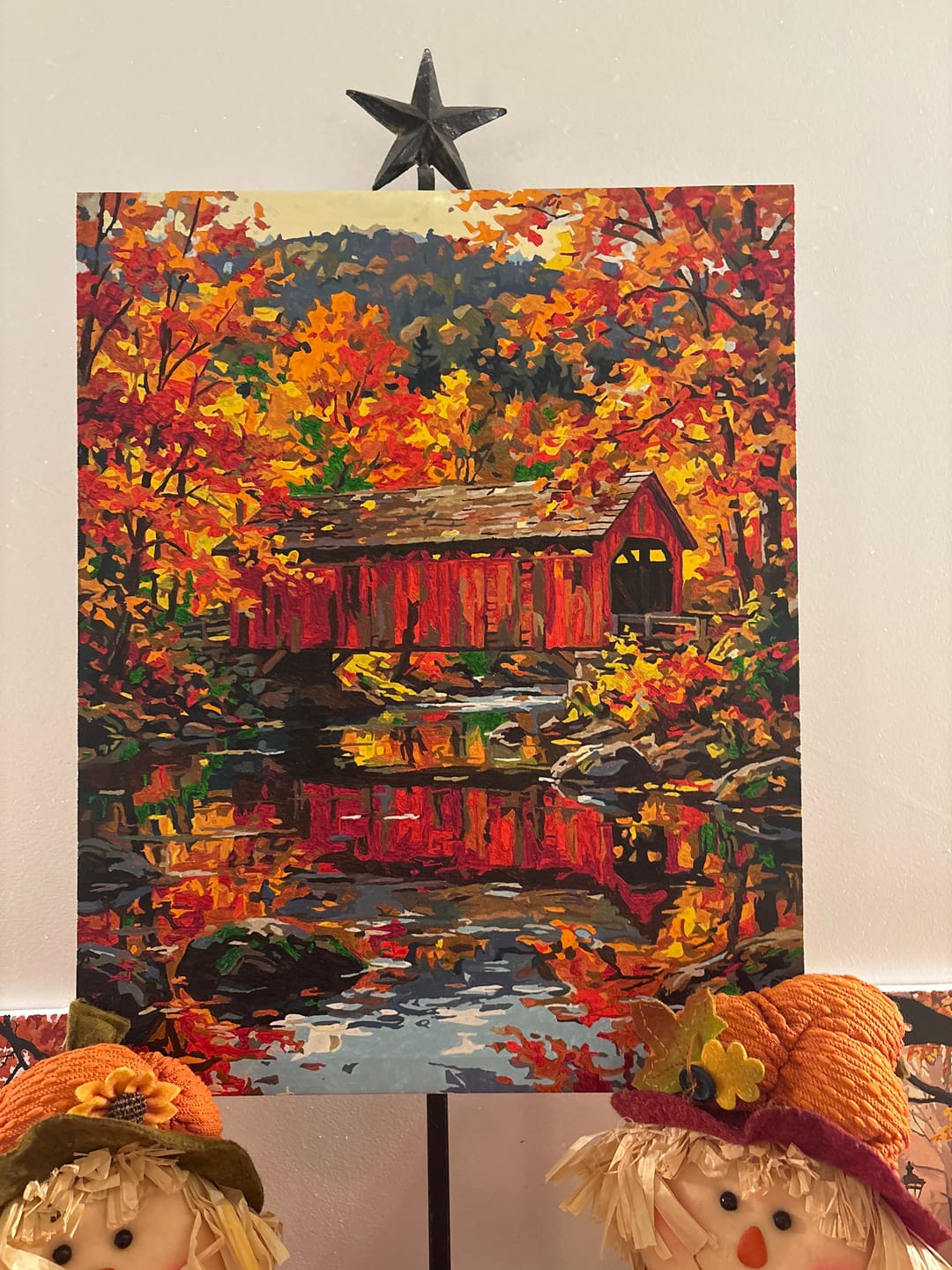 Customer photo review of Vermont Covered Bridge Autumn (Paint by Numbers)