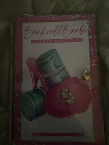 Customer photo review of Bankroll Barbi - $1378 Goal - 52 week challenge binder