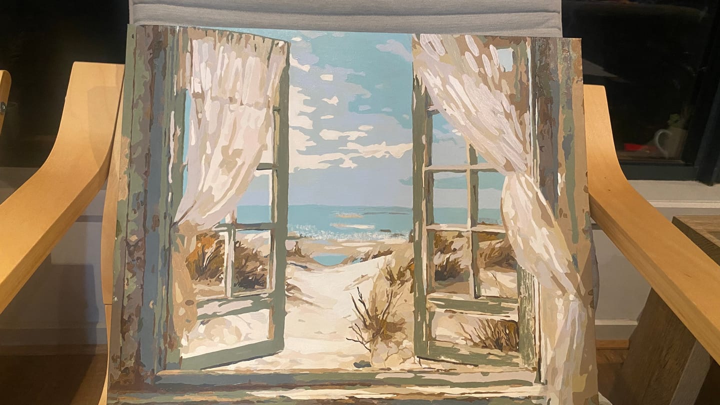 Customer photo review of Window to the Sea | Paint by Number