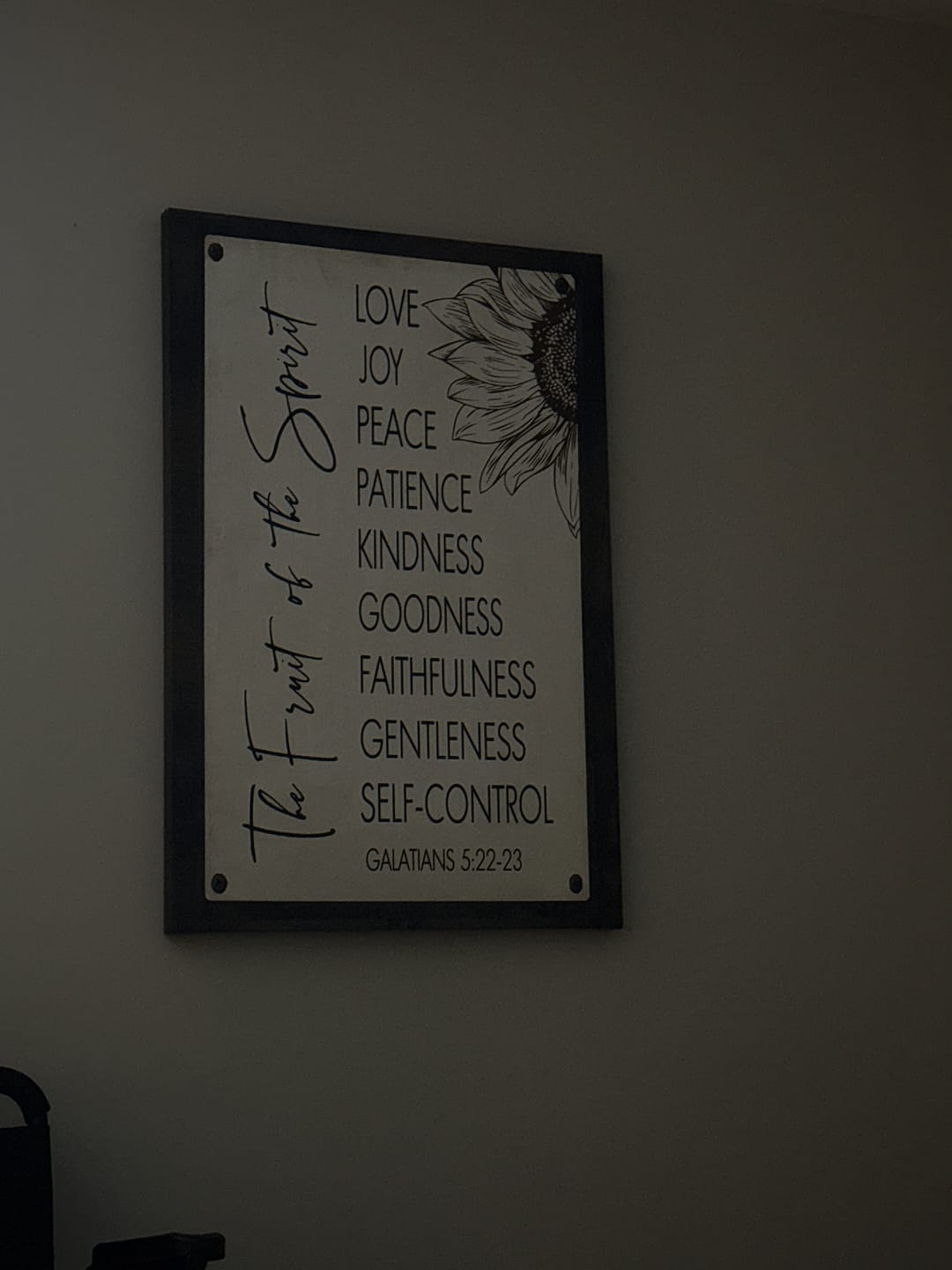 Customer photo review of Fruit Of The Spirit Galatians 5:22-23 Canvas Wall Art