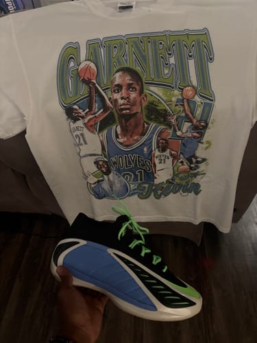 Customer's Rodman The Worm graphic t-shirt displaying a vintage-style print of basketball player Kevin Garnett.