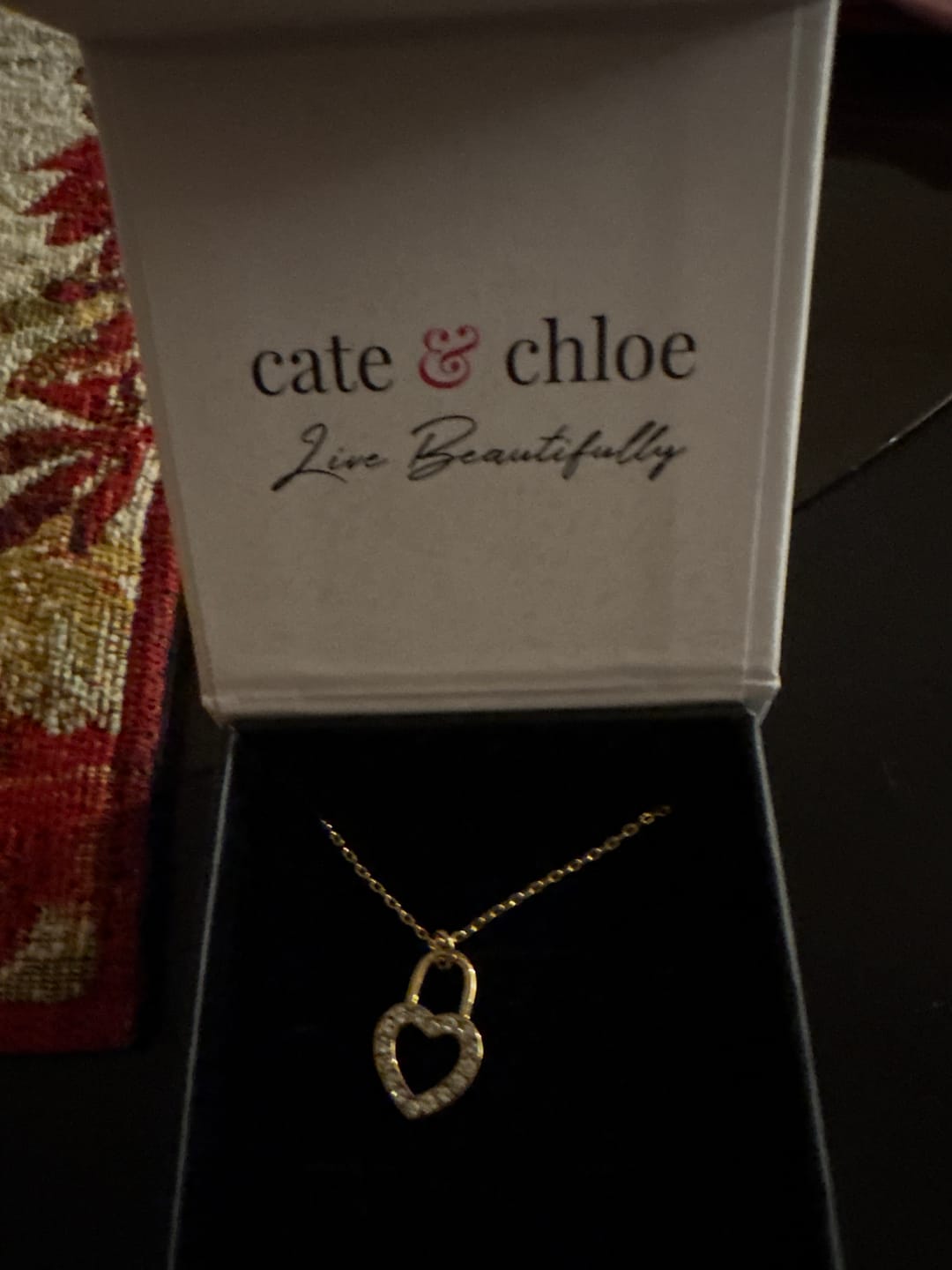 Customer photo review of Janelle 18k White Gold Plated Heart Padlock Pendant Necklace with Swarovski Crystals