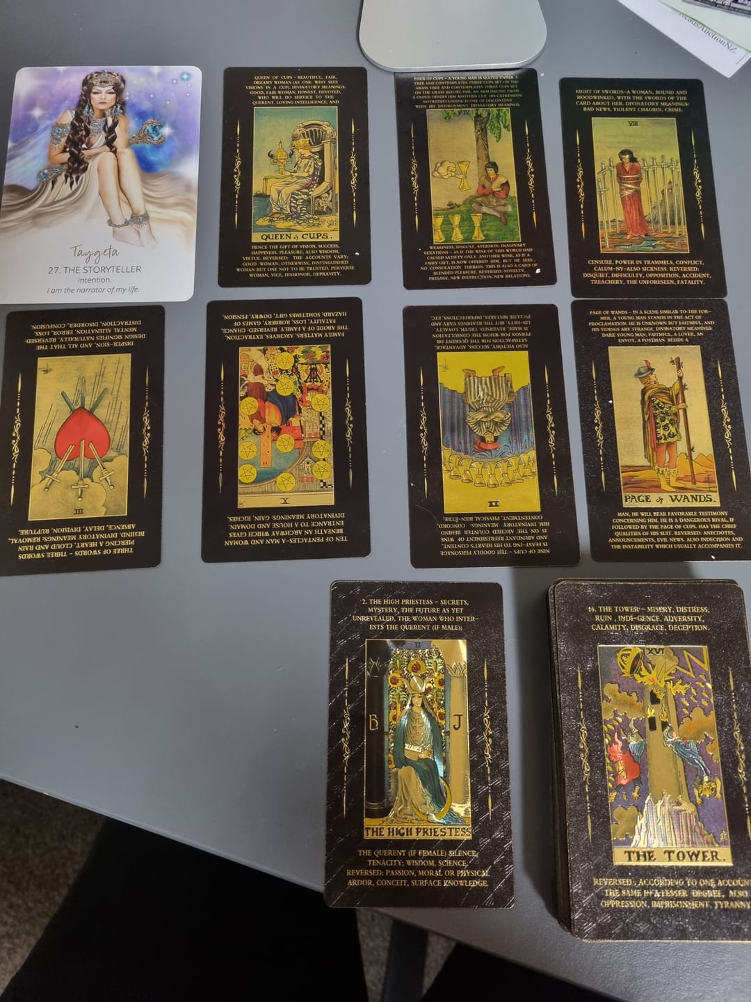 Customer photo review of With Meaning Keywords Beginner Tarot Cards
