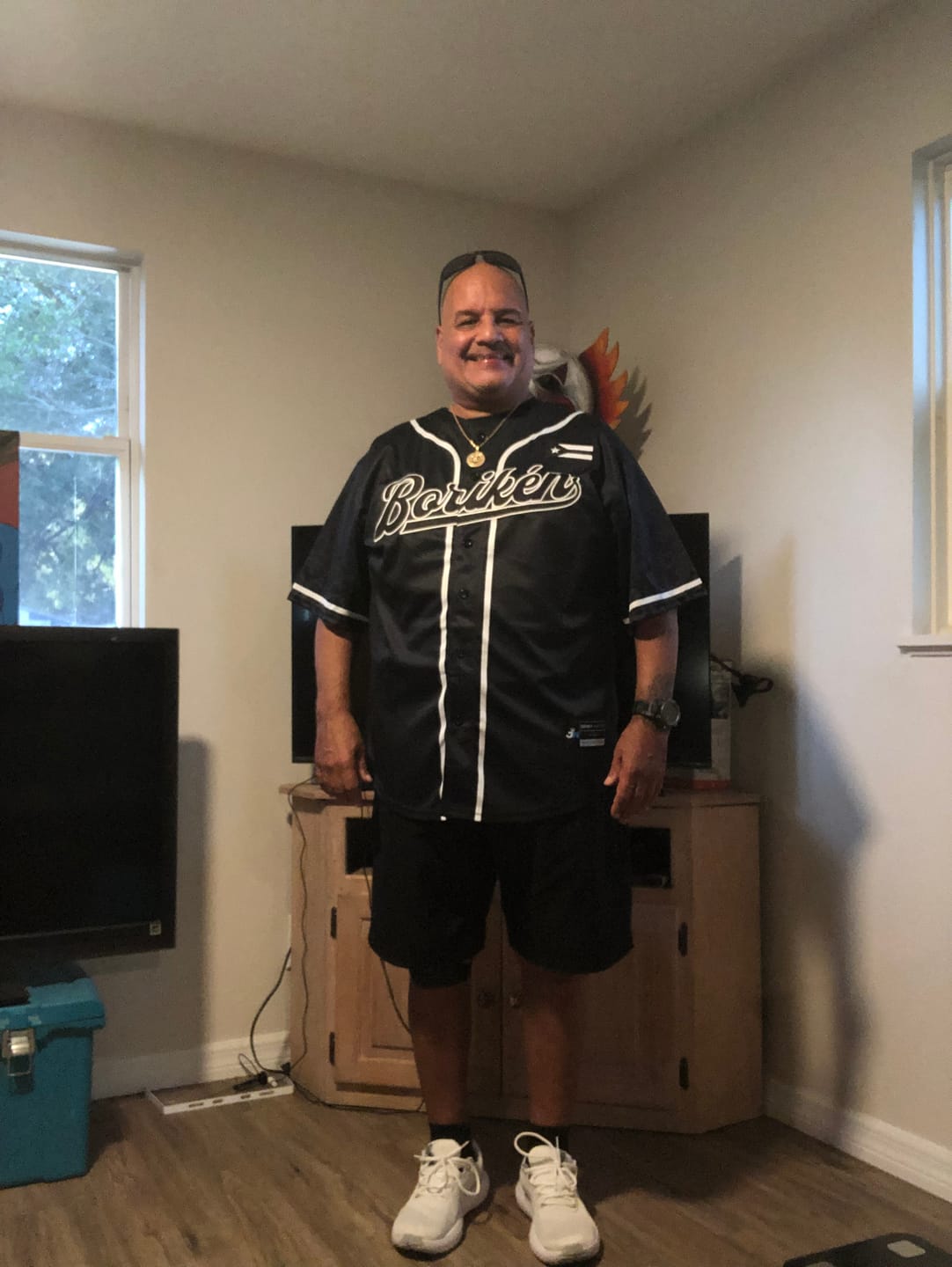 Customer photo review of Puerto Rico Heritage Custom Baseball Jersey