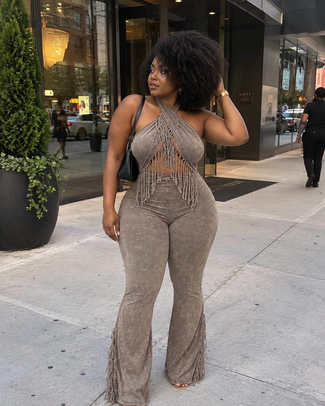 Customer photo review of Desert Fringe Flare Jumpsuit (Pre-Order)