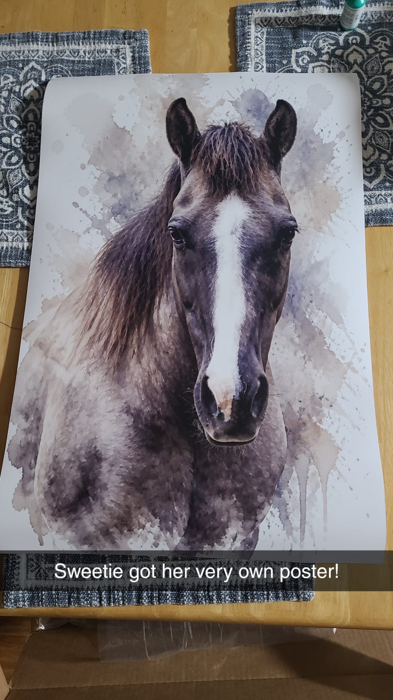 Customer photo review of Watercolor Realistic Portrait - Personalized Poster