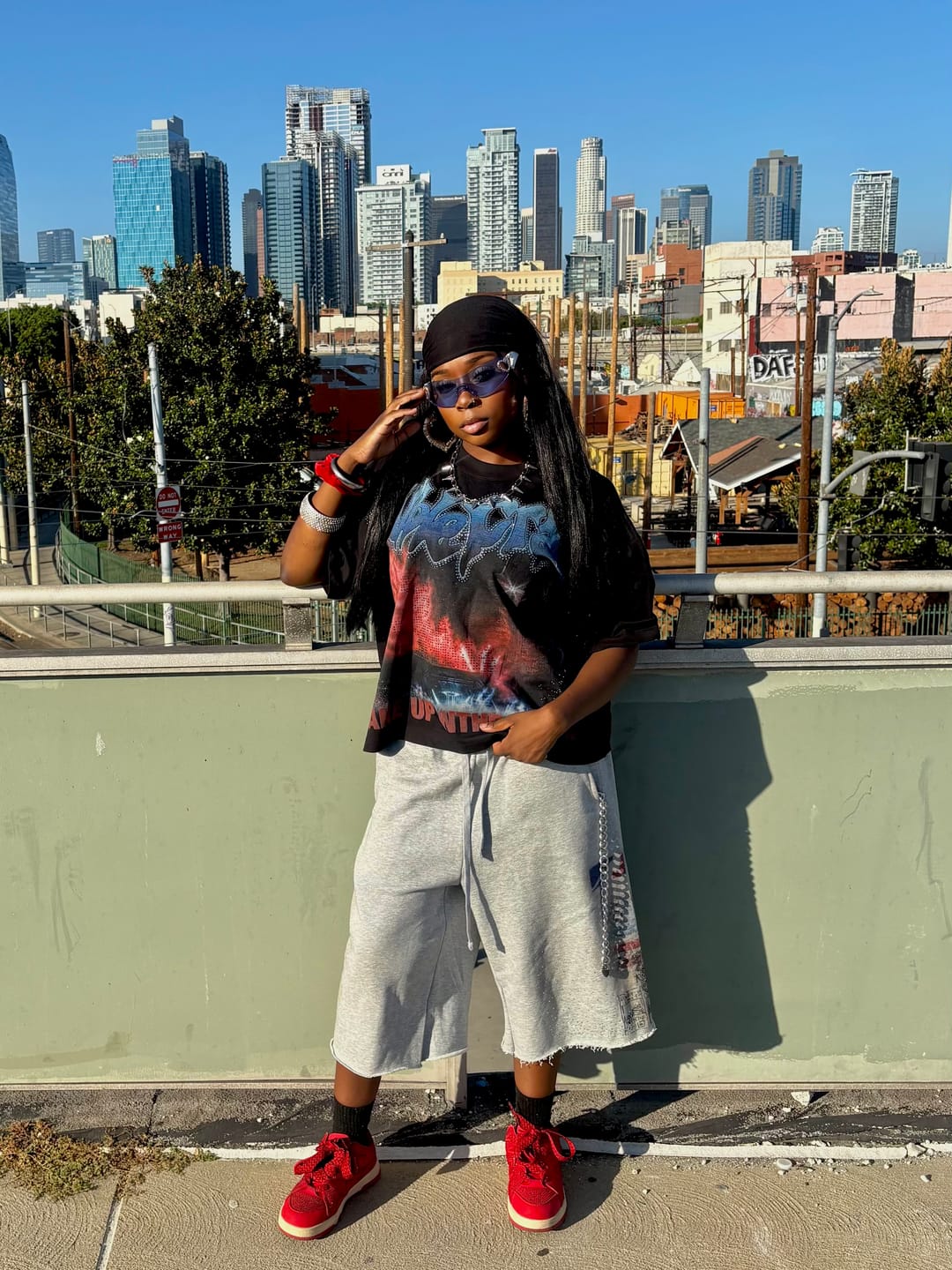 Customer photo review of Bling Concert Faded Tee-626