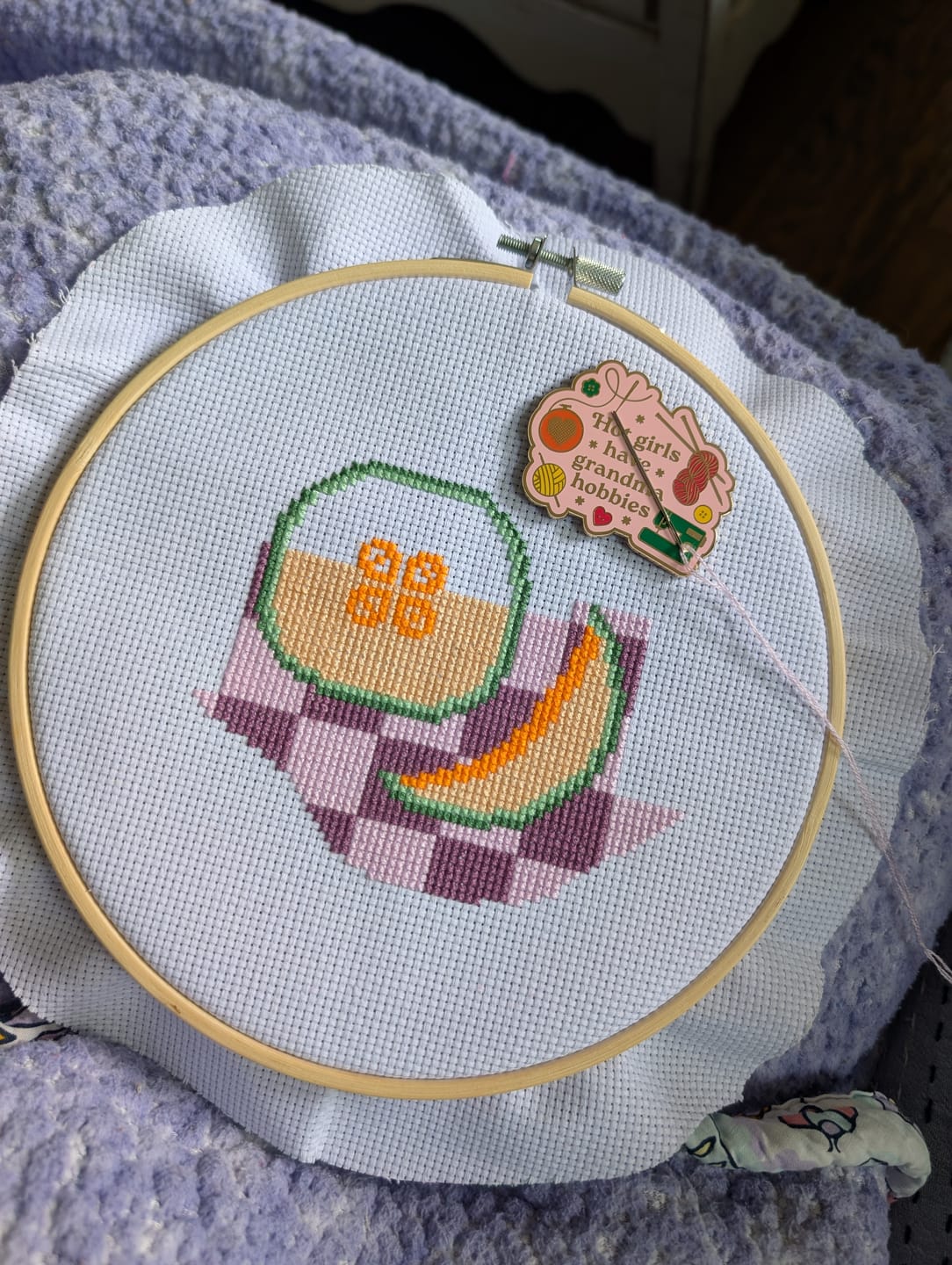 Customer photo review of MELON MOMENT - Cross Stitch Kit