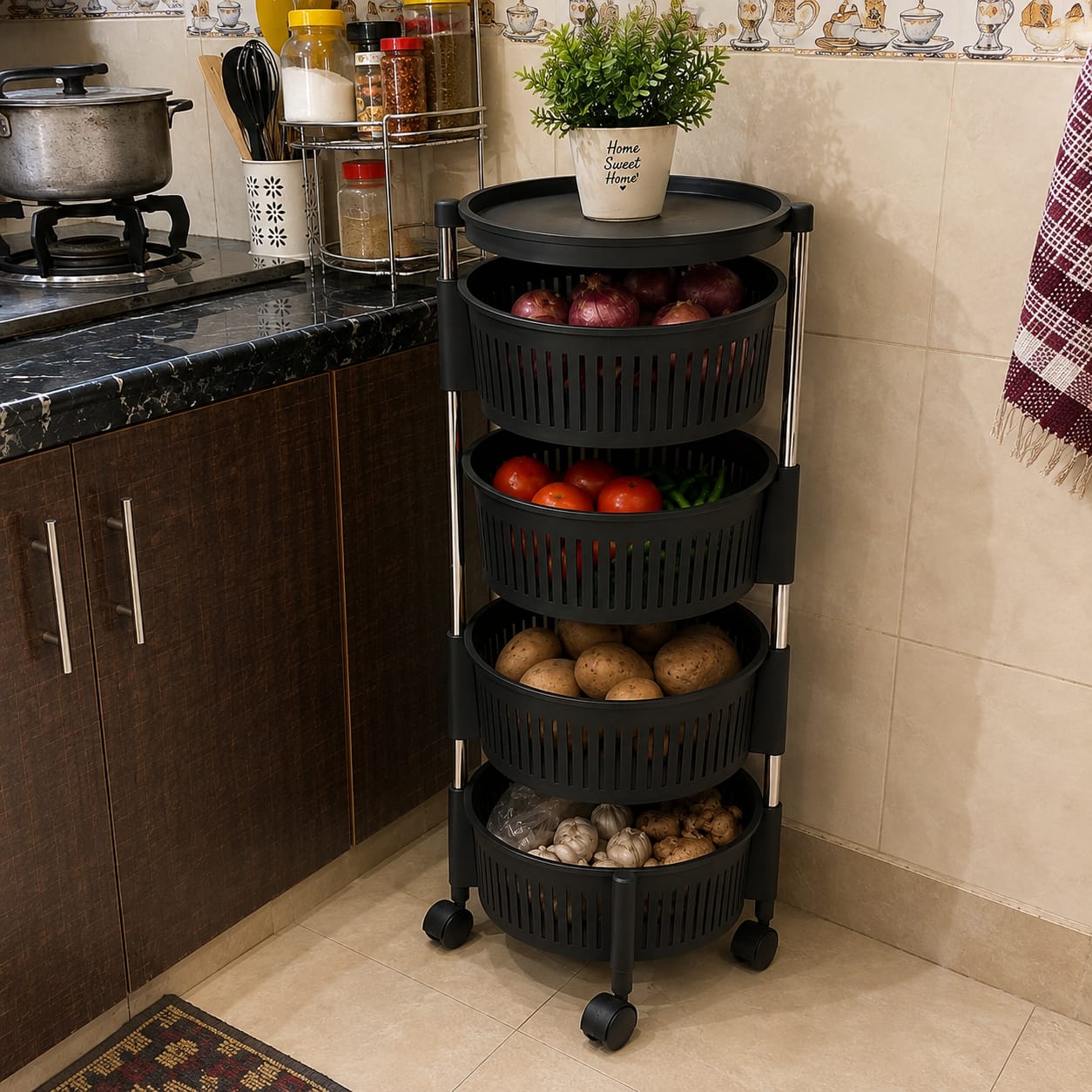 Customer photo review of Premium Plastic Rotatable Multi Purpose Basket