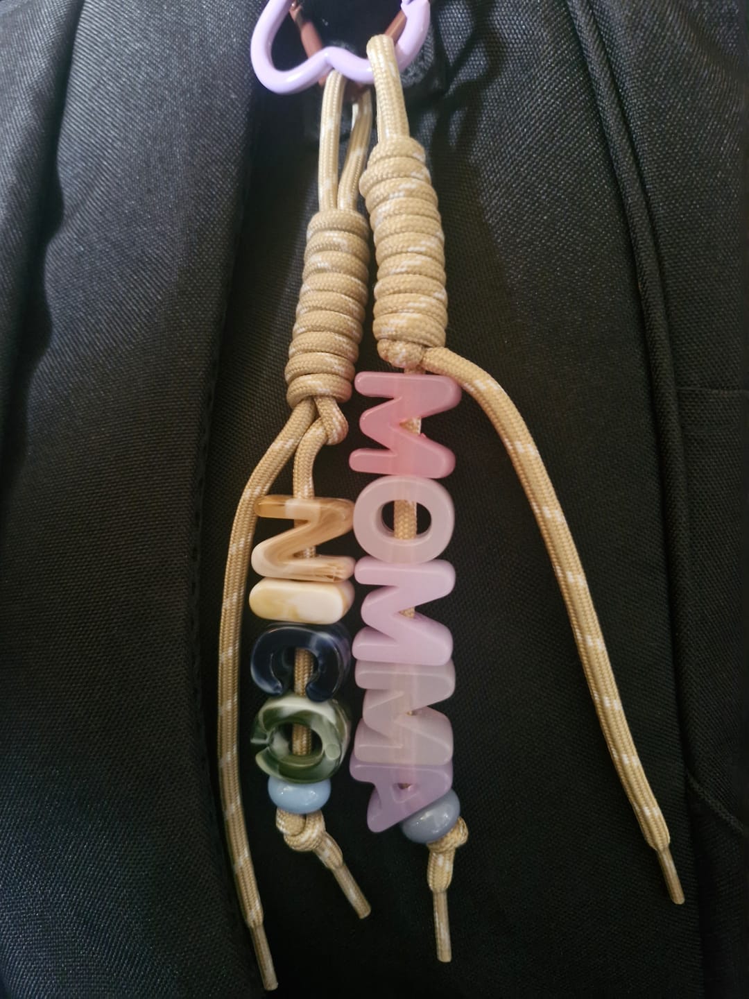 Customer photo review of Personalised Letter Bag Charm