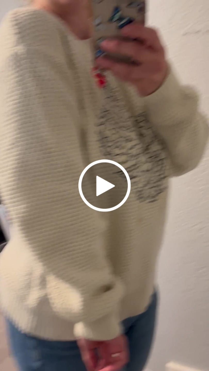 Customer video review of Cream Chicken Knit Sweater
