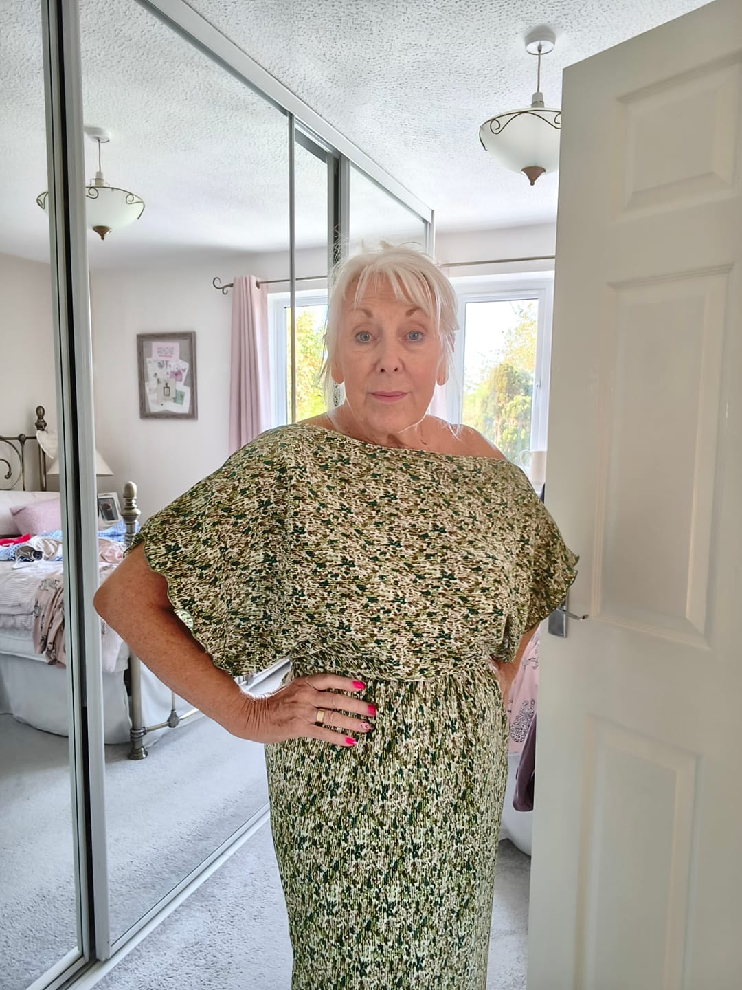 Customer photo review of Small Camo Mix Print Plisse Pleated Stretch Fabric