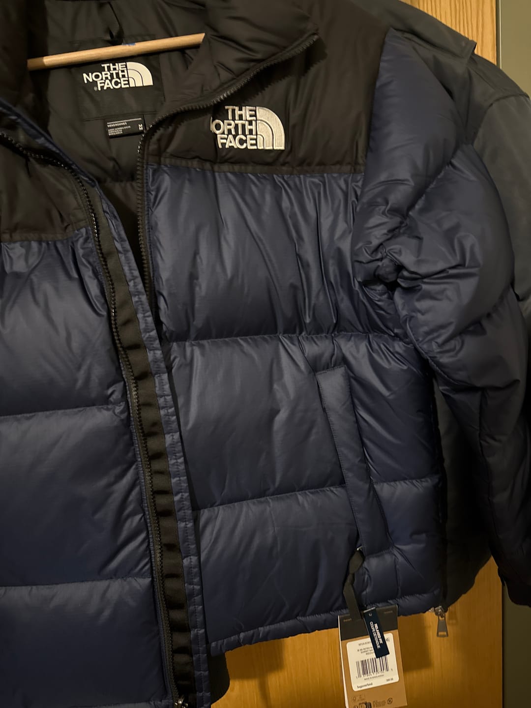 Customer photo review of The North Face Men's 1996 Retro Nuptse Jacket in Summit Navy/TNF Black