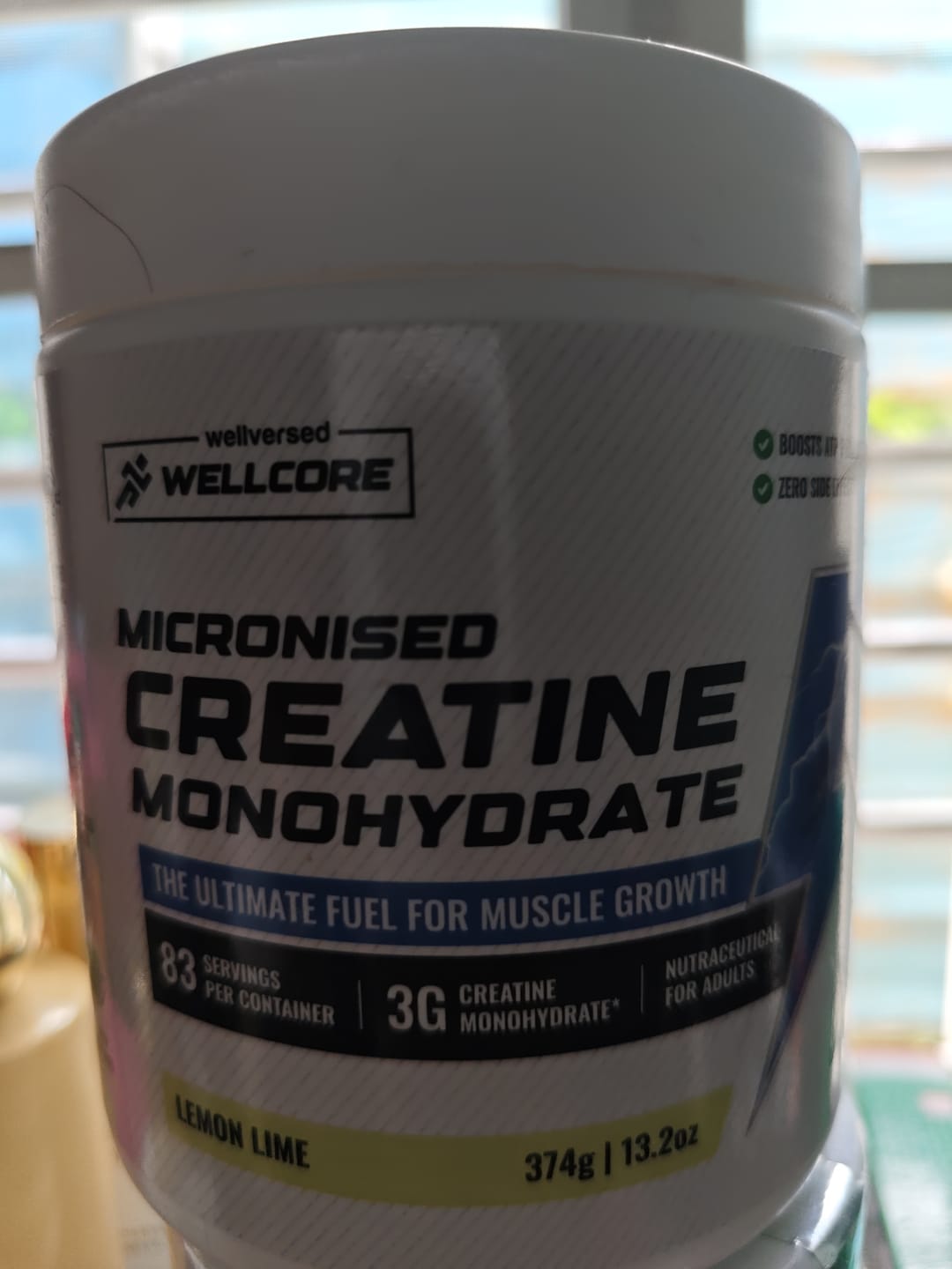 Customer photo review of Wellcore - Pure Micronised Creatine Monohydrate | Lemon Lime (374g, 83 servings)