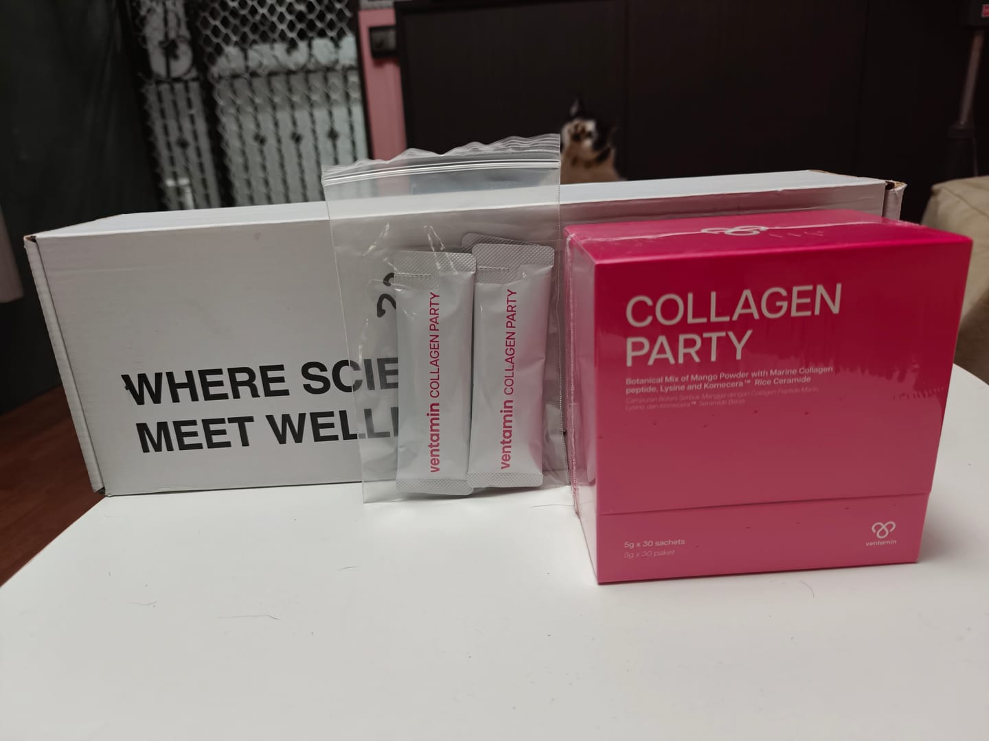 Customer photo review of Ventamin Collagen Party: Doctor-Formulated Drink Mix for Firmer, Tighter, Younger Skin