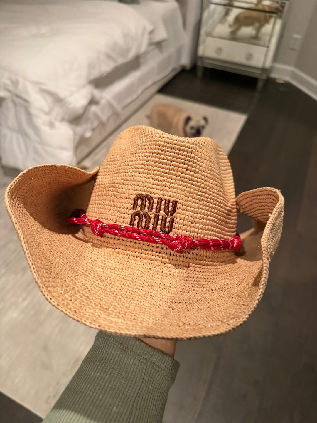 Customer photo review of Miumiu Straw Cowboy Hat 221066
