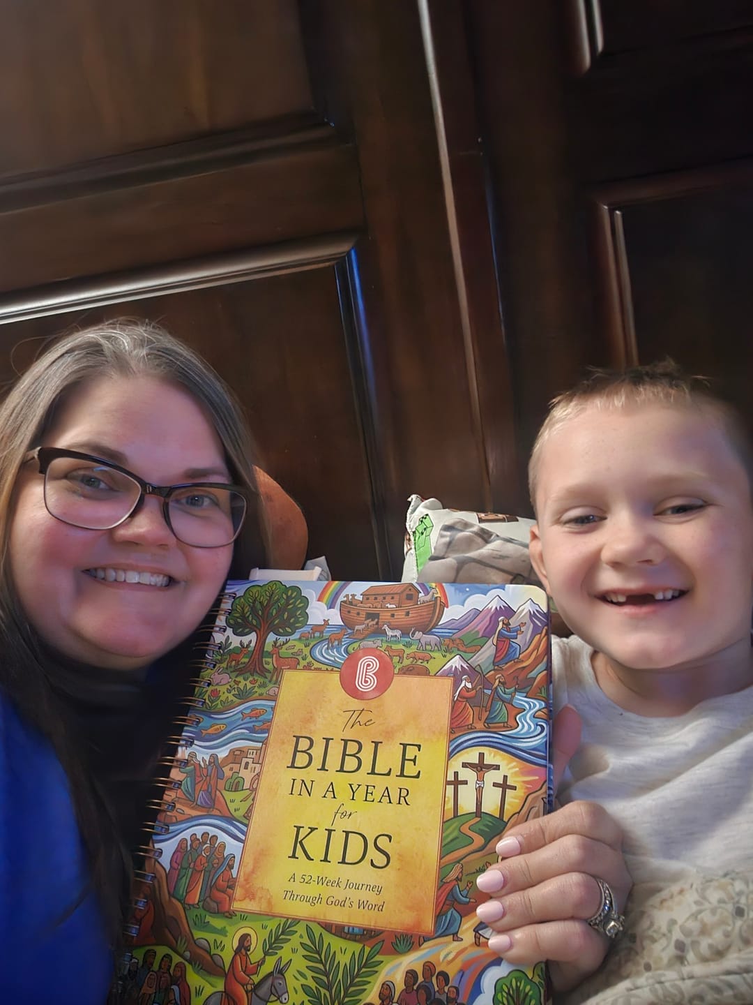 Customer photo review of The Bible In A Year For Kids: A 52-Week Journey Through God's Word