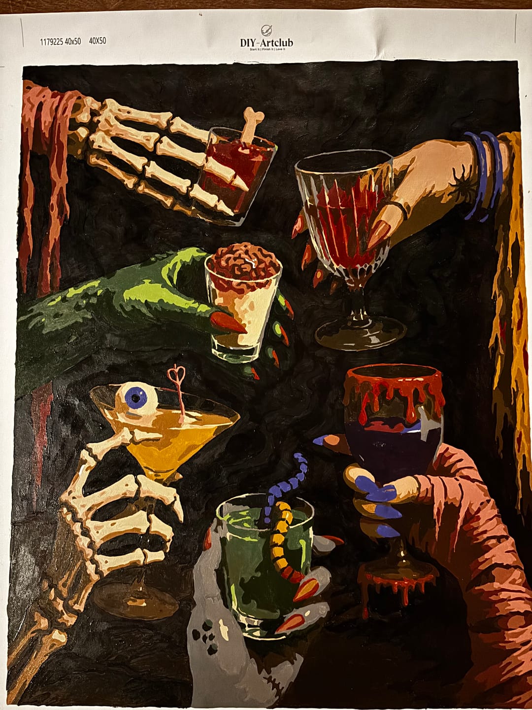 Customer photo review of Monster Happy Hour | Paint by Number