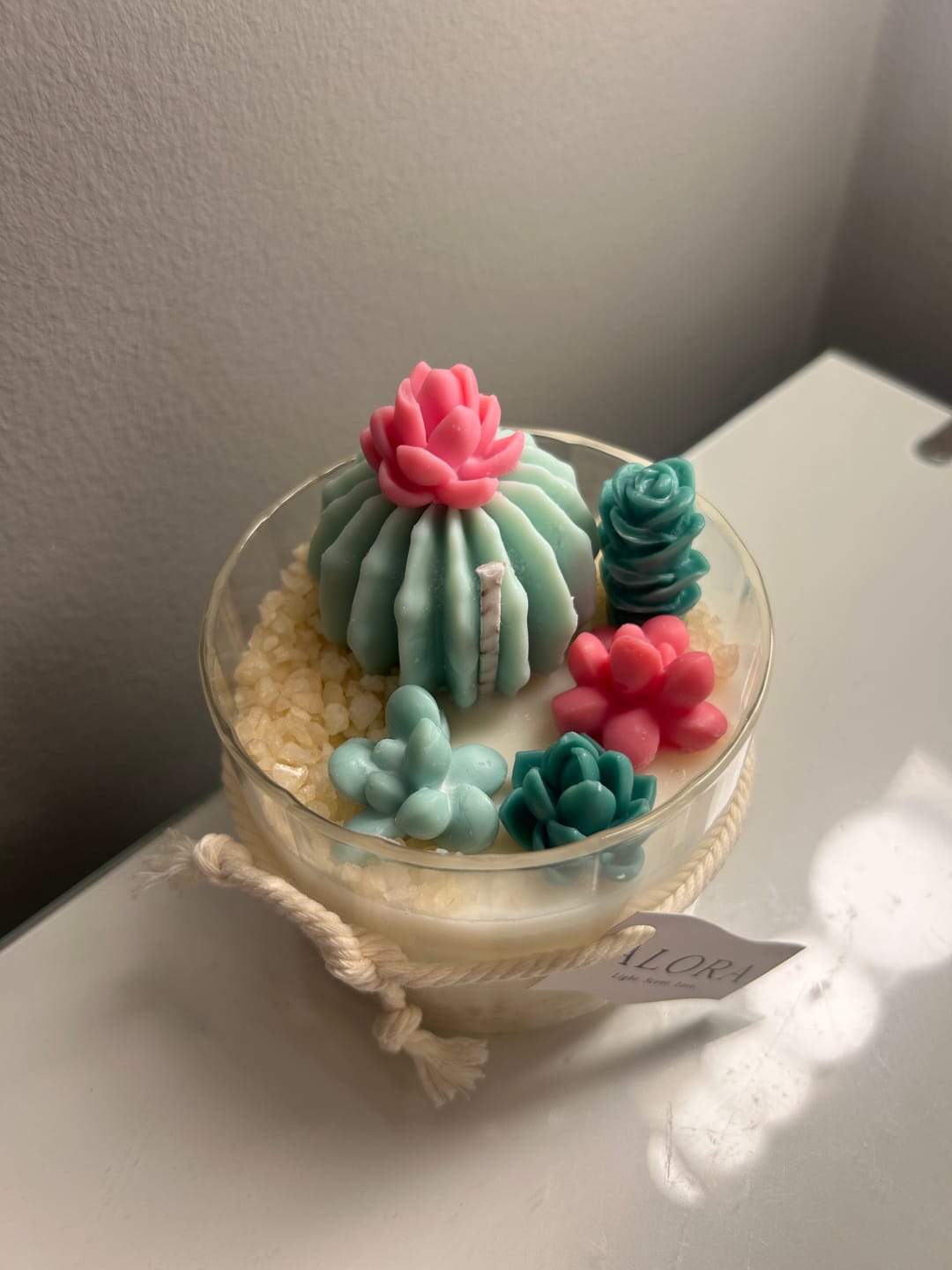 Customer photo review of Colorante líquido para velas VERDE ESMERALDA