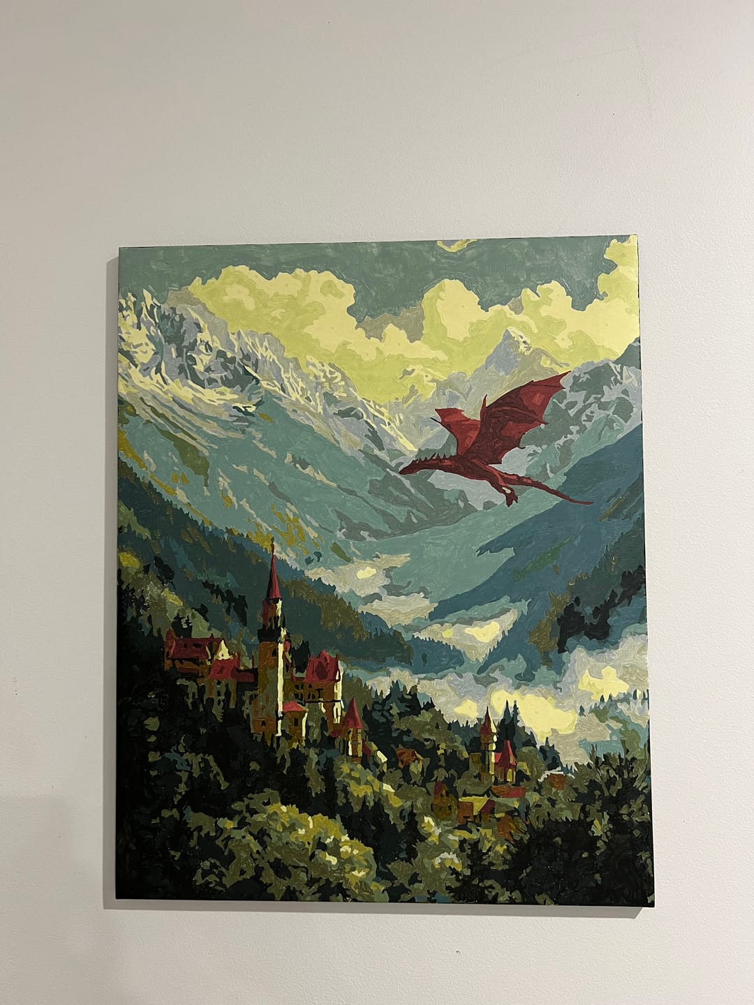 Customer photo review of Valley of Dragons | Paint by Number