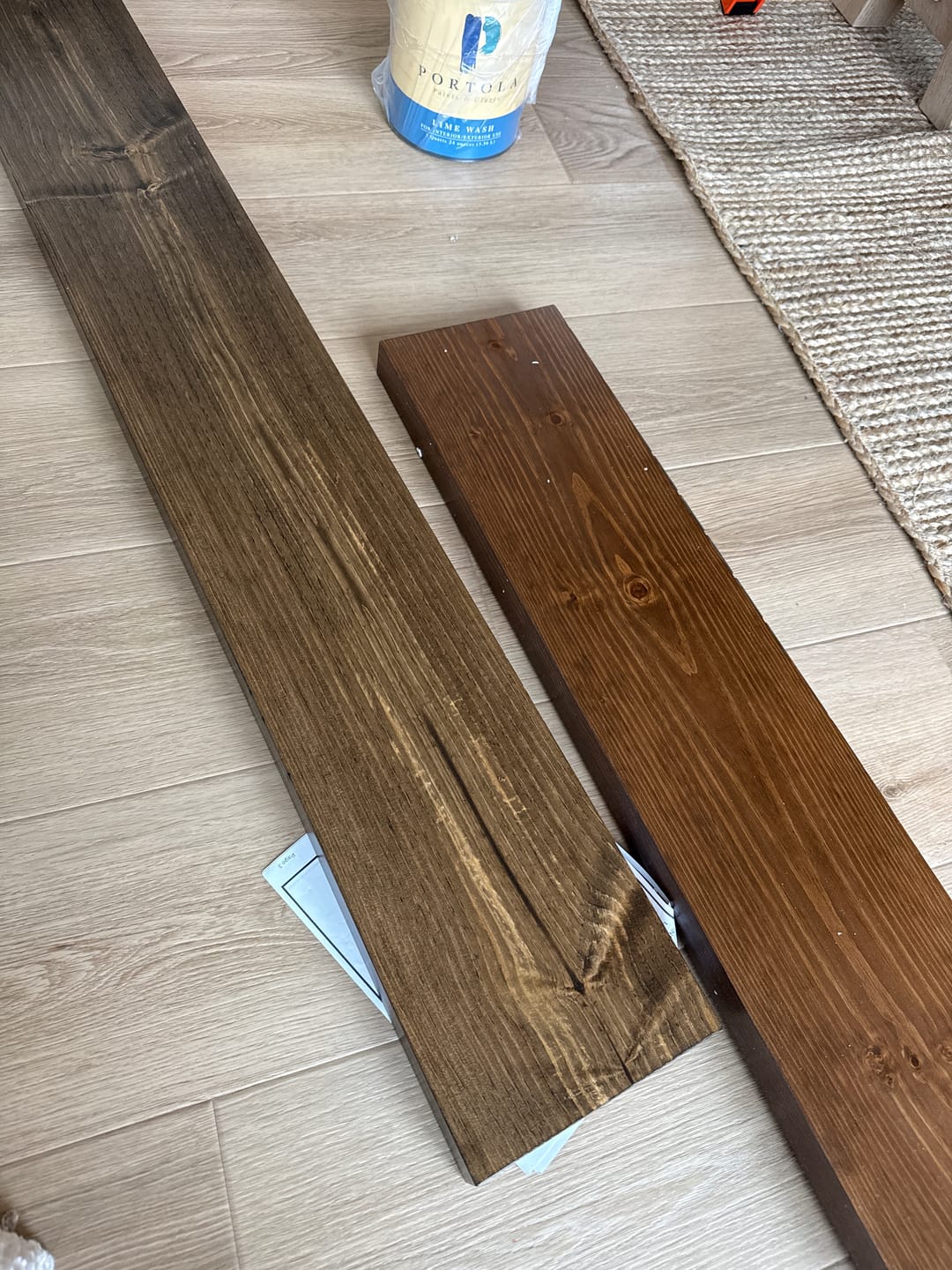 Customer photo review of Rustic Pine Floating Shelves