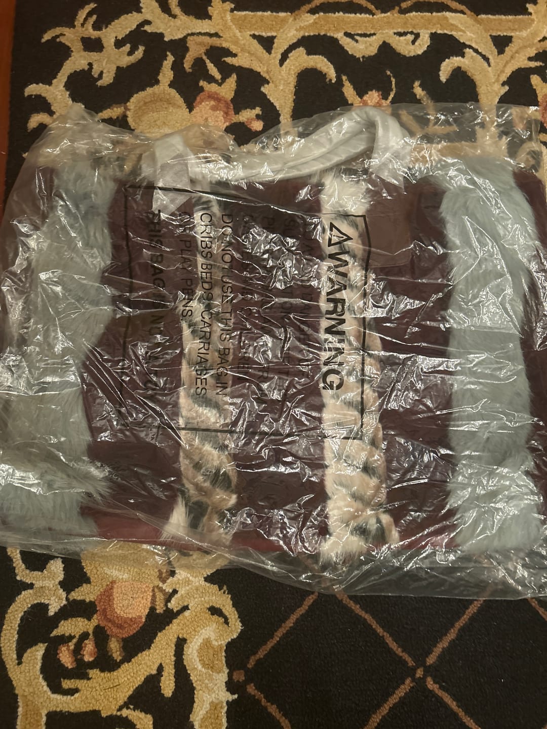 Customer photo review of CONFIDANTE-MULTI FAUX FUR HANDBAG