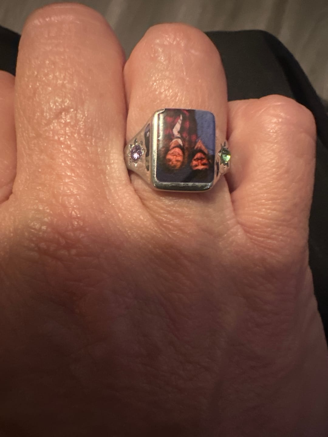 Customer photo review of Personalized Photo Birthstone Custom Ring