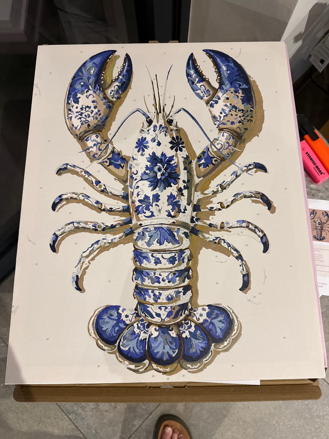 Customer photo review of Delft Lobster | Paint by Number