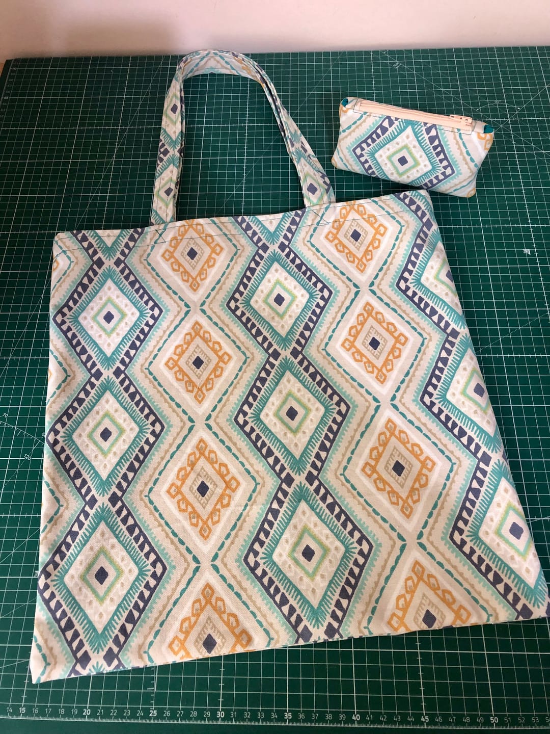 Customer photo review of Tribal Design Tiles Cotton Canvas Fabric