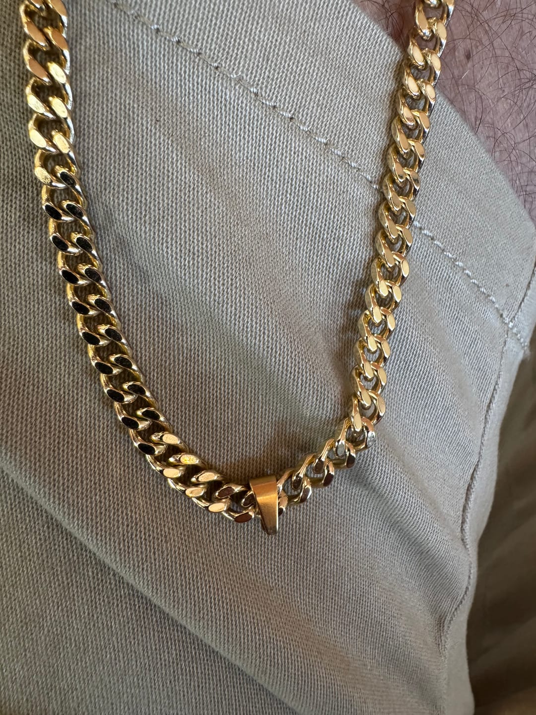 Customer photo review of Gold American Flag Cross