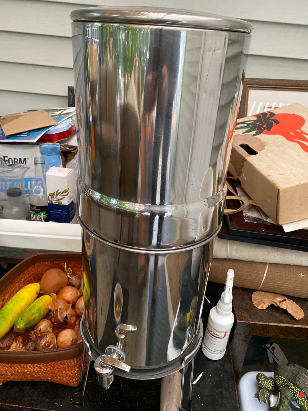 Customer photo review of Dual Carbon Platinum Gravity-Fed Water Filter System