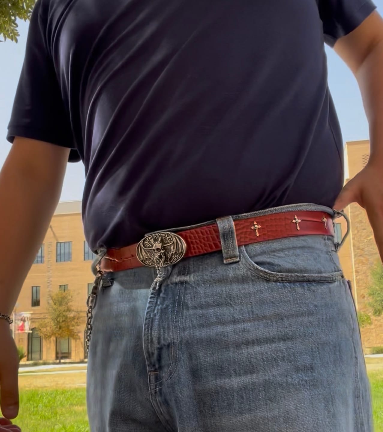 Customer photo review of 'DOWN YOUR THROAT' BELT