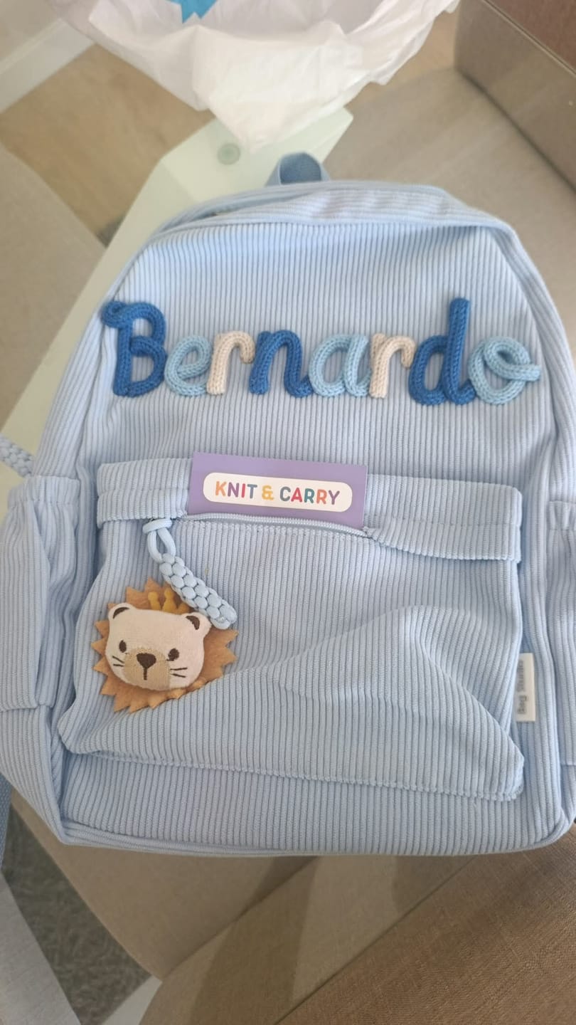 Customer photo review of K&C - Personalized Knitted Backpack