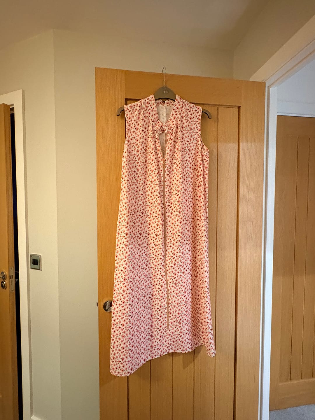 Customer photo review of Ditsy Pink Flowers Linen Mix Fabric