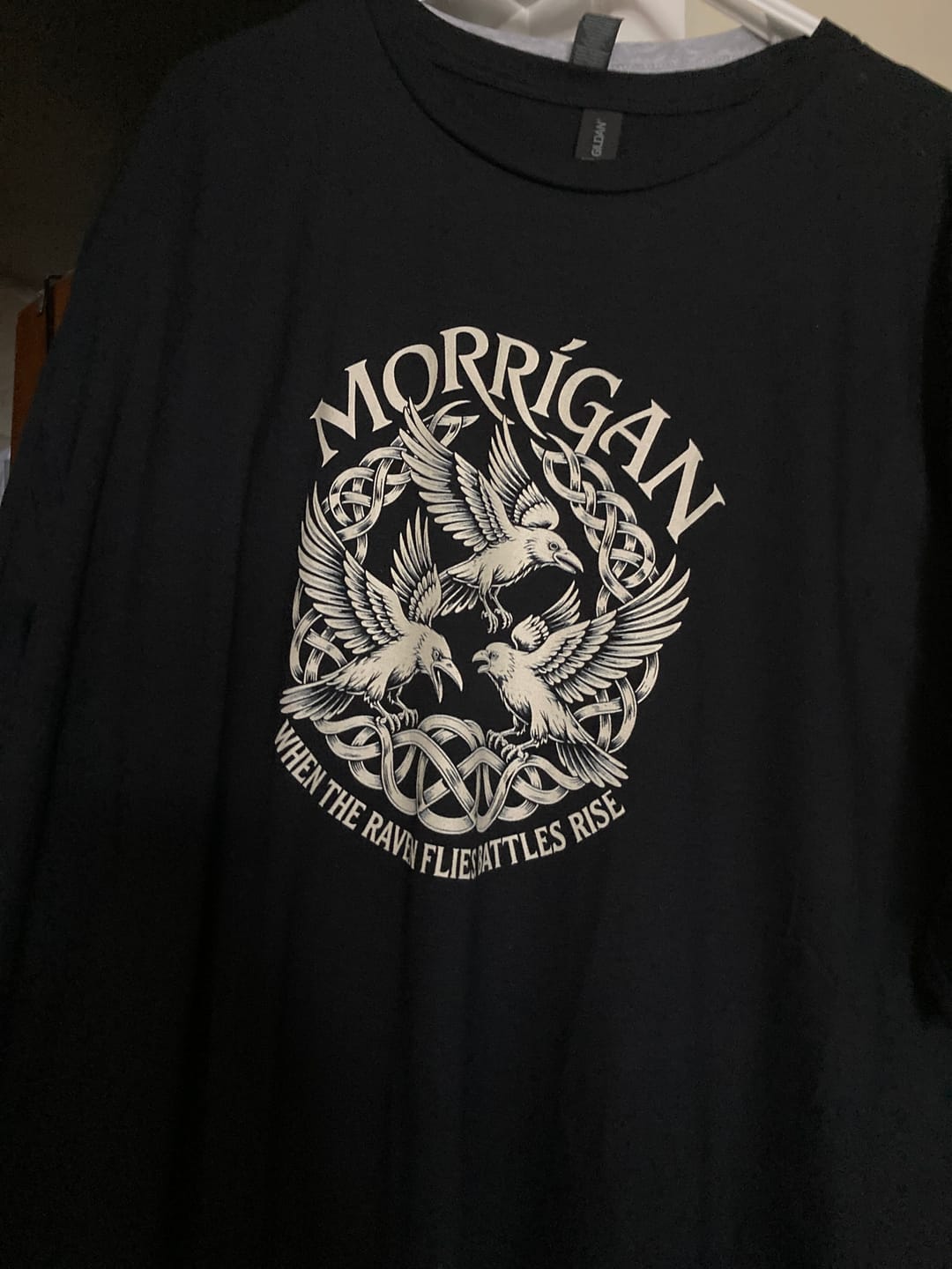 Customer photo review of Morrigan Ravens Irish Mythology Unisex Lightweight T-Shirt