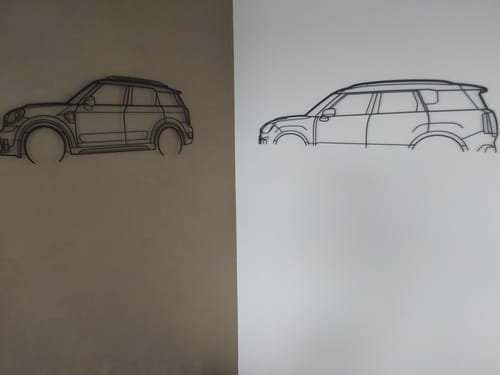 Customer photo review of Your Custom Car Silhouette Metal Wall Art Service