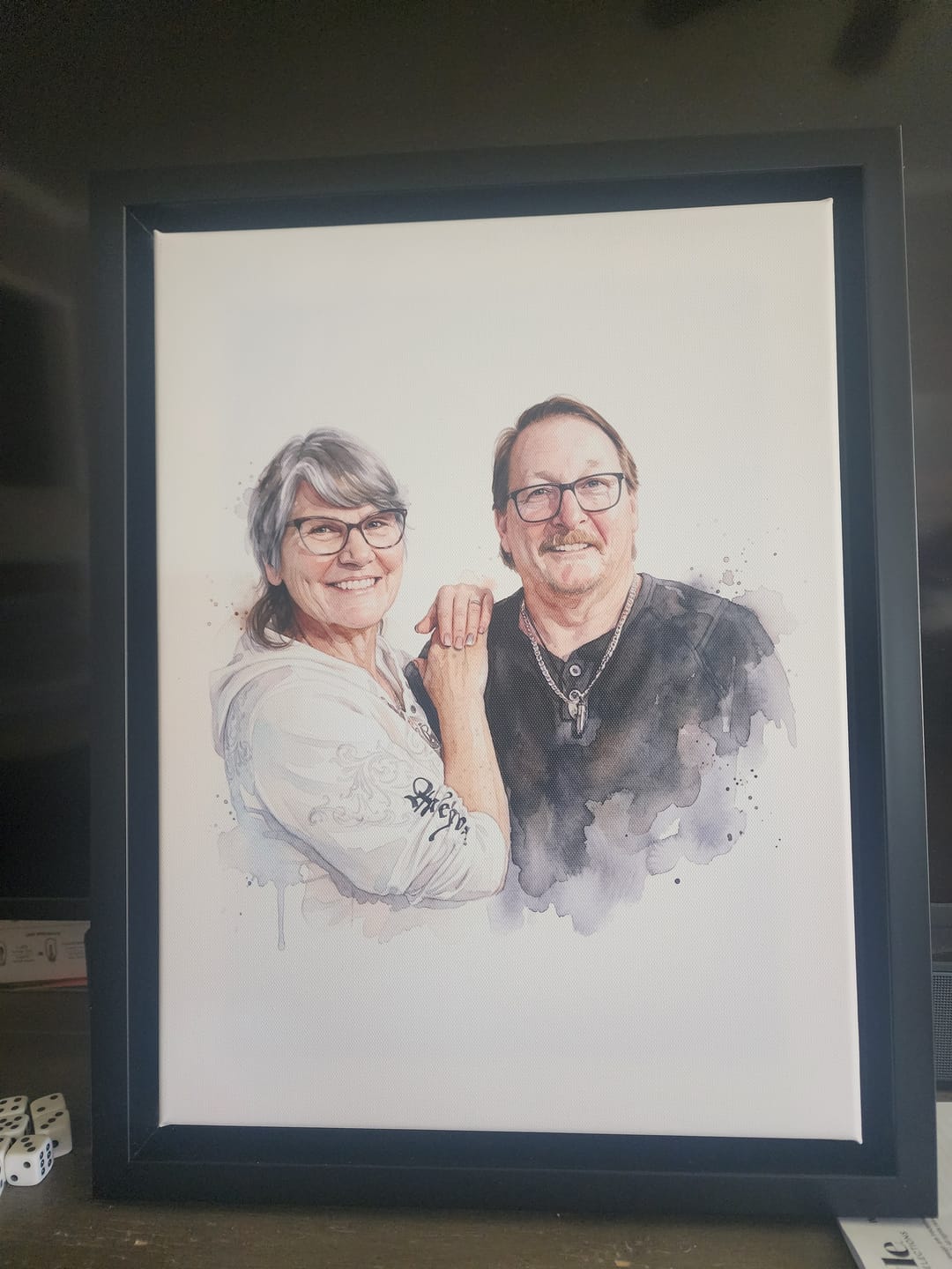 Customer photo review of Custom Watercolor Portrait from Your Photo