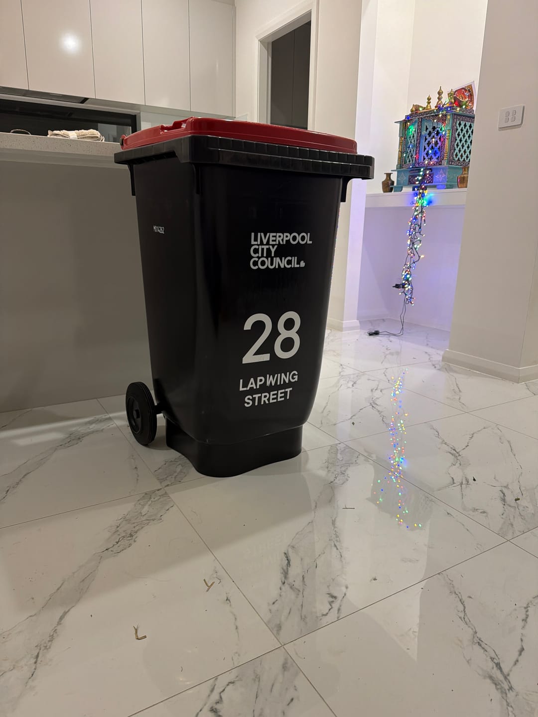 Customer photo review of Wheelie Bin Street Name & Number Sticker