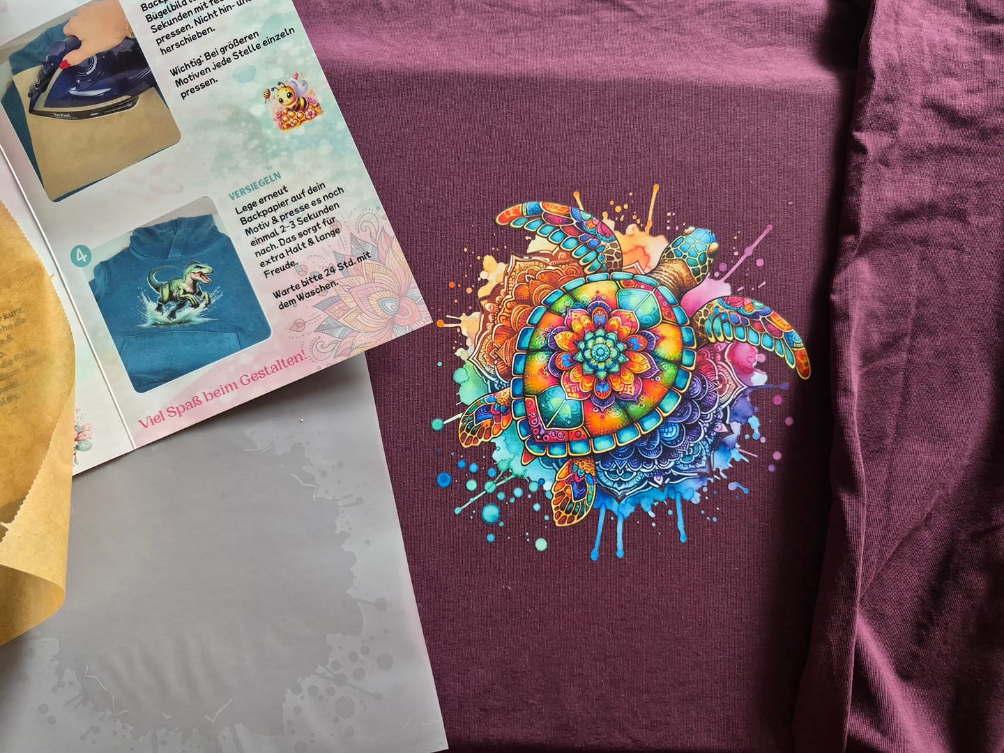 Customer photo review of Bügelbild Schildkröte traumhafter Mandala