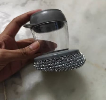 Customer photo review of Dishwash Liquid Dispenser with Wire Scrubber Brush | For Kadai/Utensils and Sink Cleaning