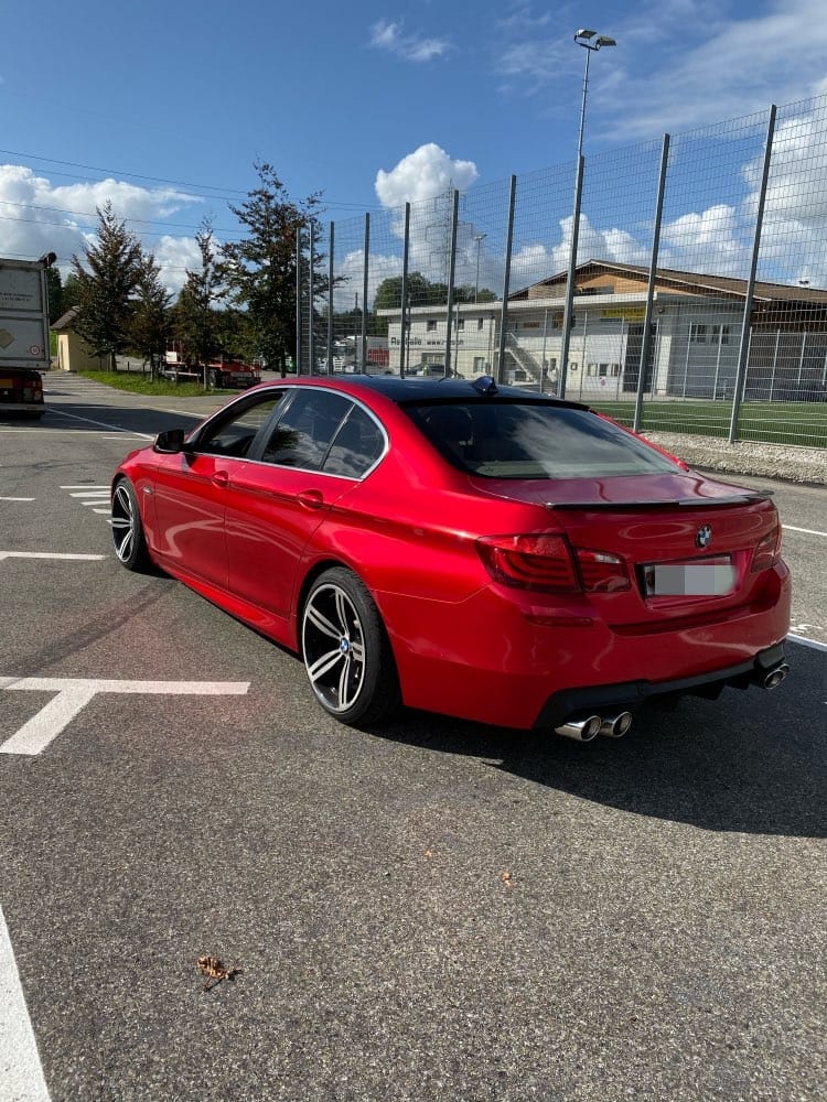 Customer photo review of Mallcas™ Glossy Metallic Vampire Red Vinyl Wrap (PET Liner)