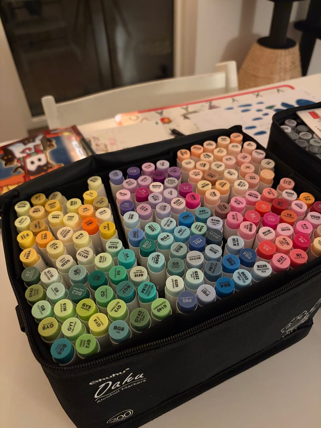 Customer photo review of Ohuhu Honolulu 120 Colors Dual Tips Alcohol Art Markers (New Color Codes)