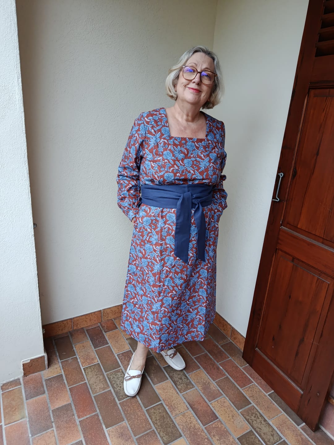 Customer photo review of Robe Adélaïde — Coton imprimé Prairie cuivrée