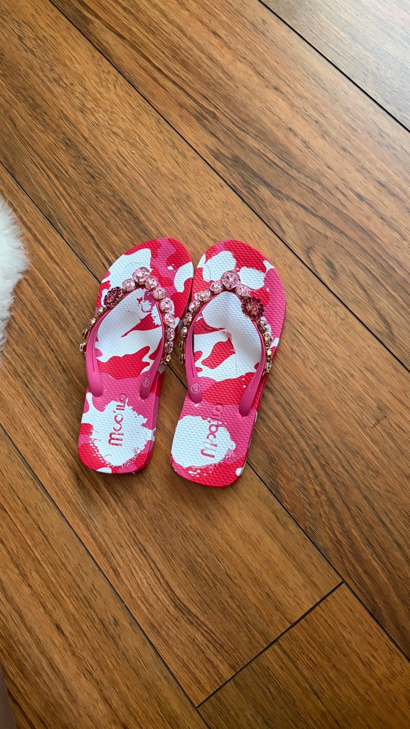 Customer photo review of Flip-Flop / Camouflage Pink - PEACE / B Ware / Fehlproduktion / Sonderpreis / ohne Tasche / Restbestände nochmals reduziert