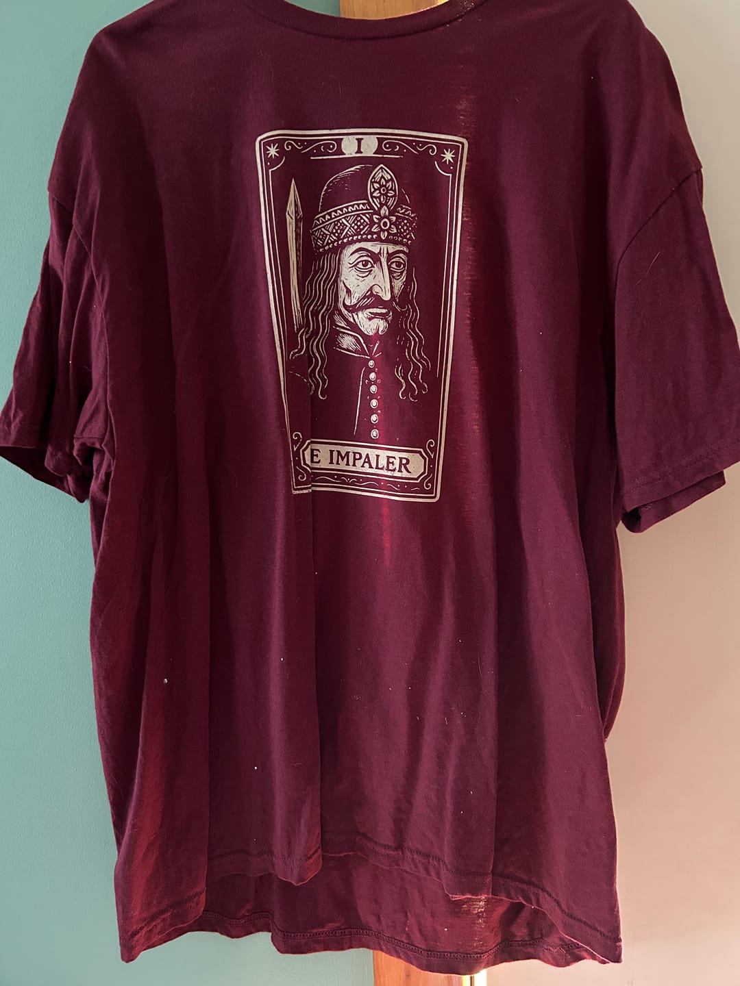 Customer photo review of Vlad the Impaler Tarot Card T-Shirt