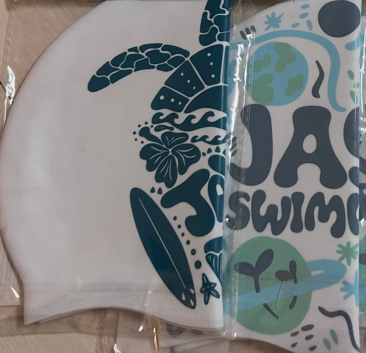 Customer photo review of JAYD Swim Cap - Turtle Tribe