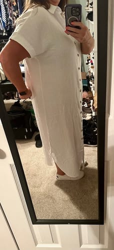 Customer photo review of Emoswim - Weißer einfarbiger langer Sonnenschutz-Cardigan Cover-Up