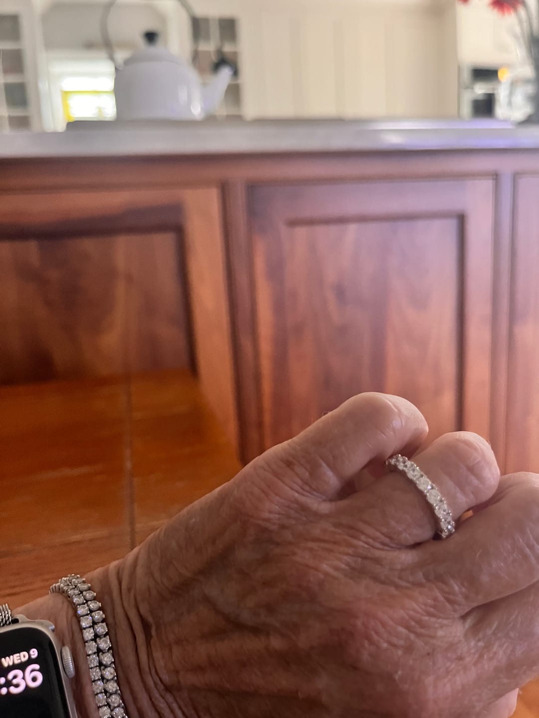 Customer photo review of CZ Eternity Ring in Sterling Silver